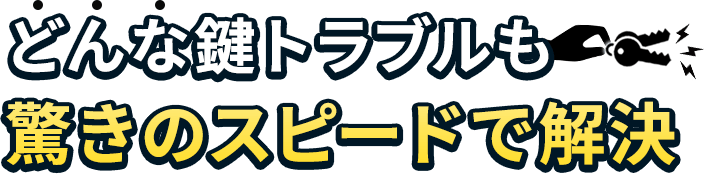 どんな鍵トラブルも驚きのスピードで解決